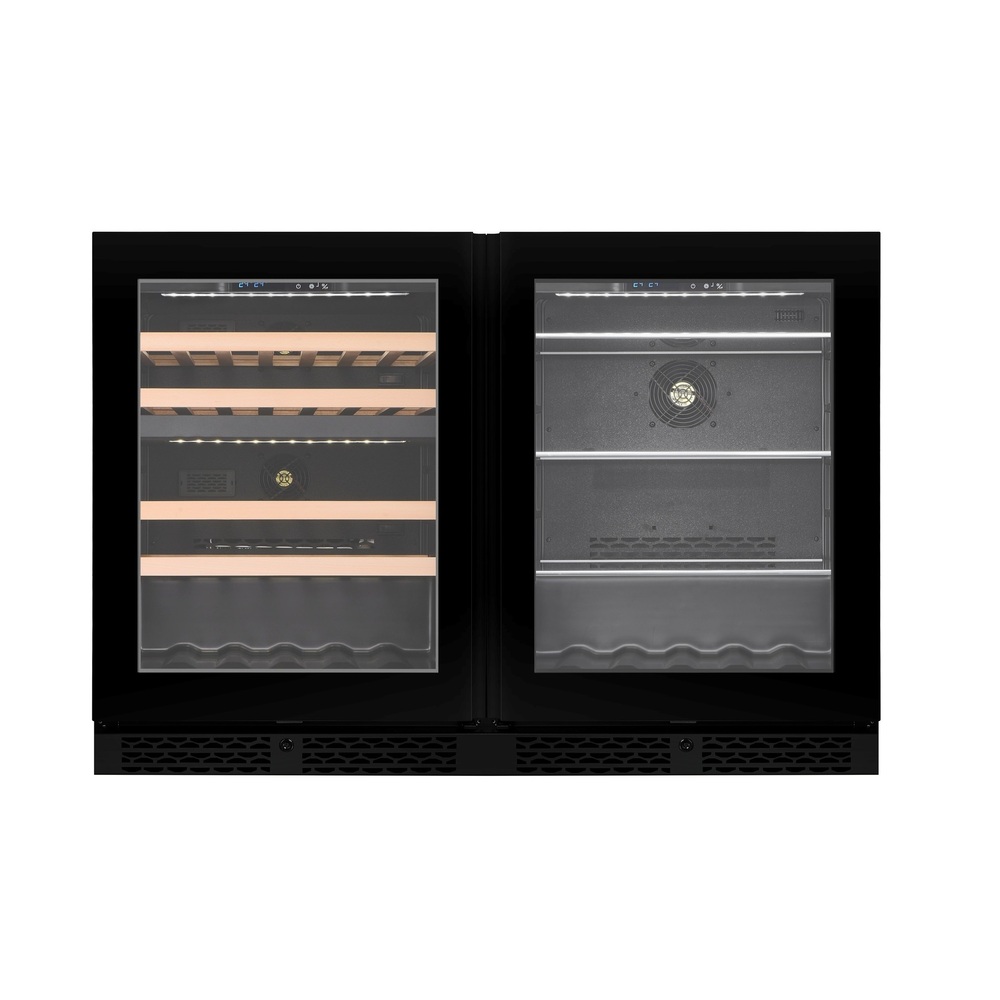 Vinoteca y Refrigerador de bebidas 2 puertas 39 botellas y 141 latas CELLA WBV46D Black