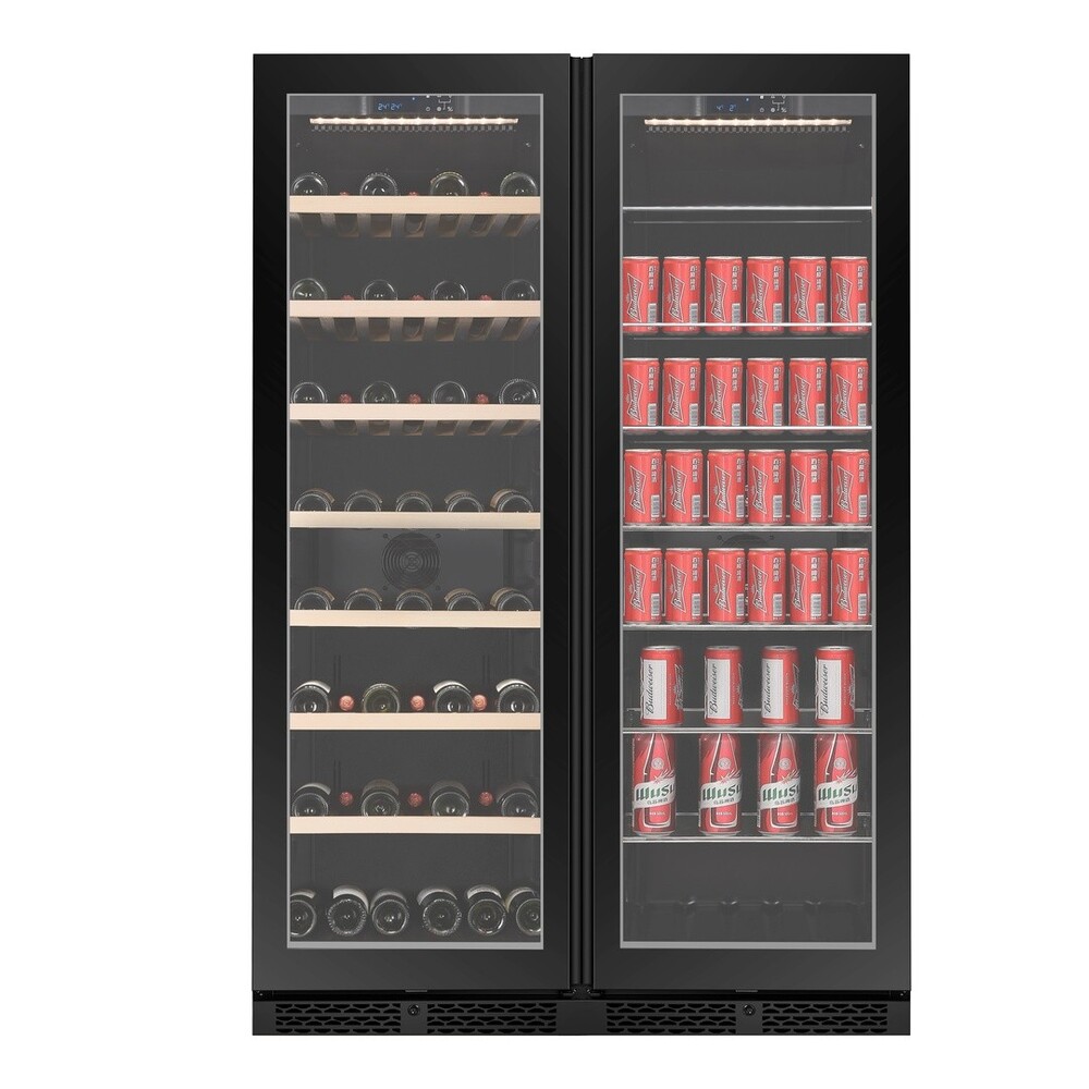 Vinoteca y Refrigerador de bebidas 2 puertas 110 botellas y 315 latas CELLA WBV122S Black