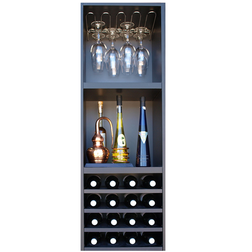 Botellero serie Merlot 16 botellas y 12 copas y accesorios 634021