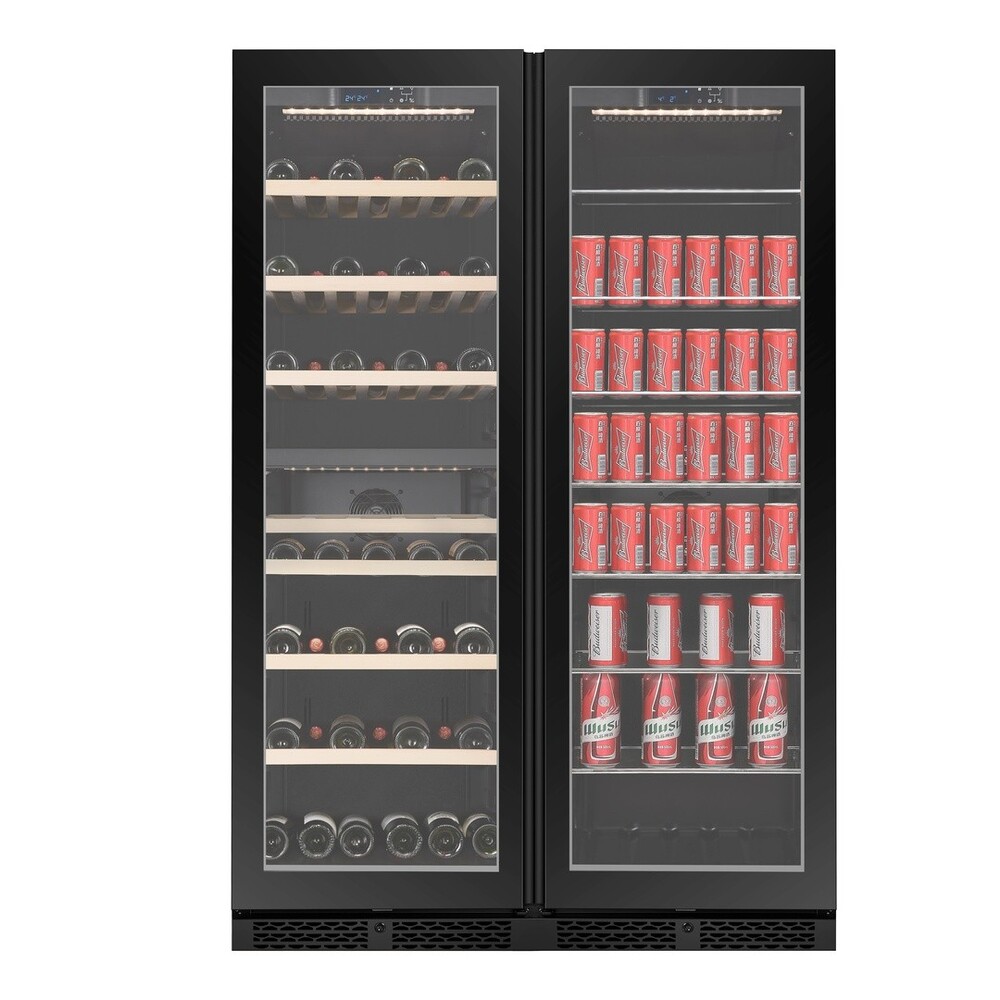 Vinoteca y Refrigerador de bebidas 2 puertas 99 botellas y 315 latas CELLA WBV122D Black