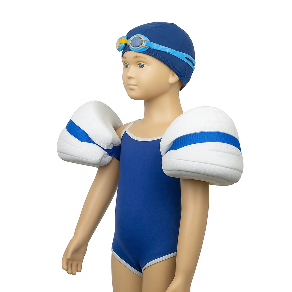 Pack 10Uds. Brazalete de Natación Infantil Rol-lo en Poliestireno Expandido - 30x15x20 cm, 2 Piezas, Blanco - OUTLET