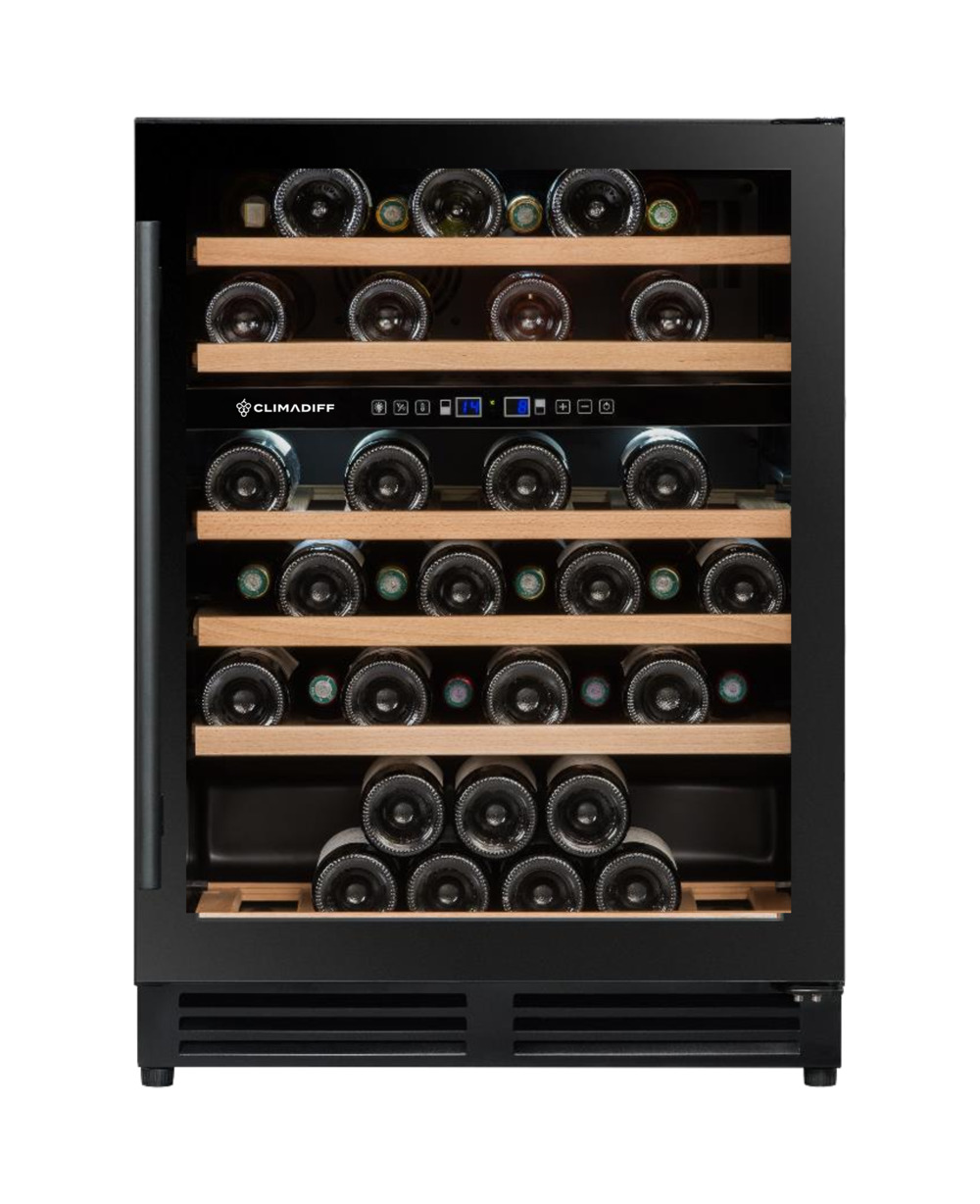 Vinoteca encastrable 2 temperaturas Negra 51 botellas Climadiff CBU50D2B