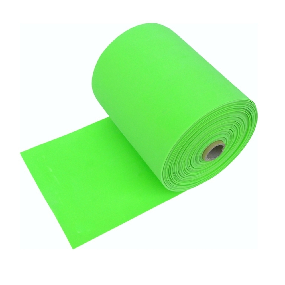 Cinta Plana de Látex. Intensidad Extra Fuerte, rollo de 20 m. Color Verde. Resistencia para Ejercicio en Agua y Seco