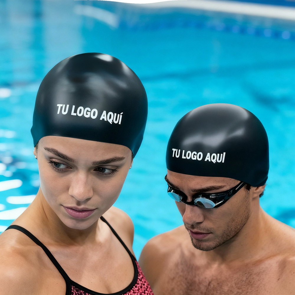 Gorro de Natación Competición FVC8. 100% Silicona Hipoalergénica SUEDE. Gorro Volumen Completo Antipliegues Personalizable