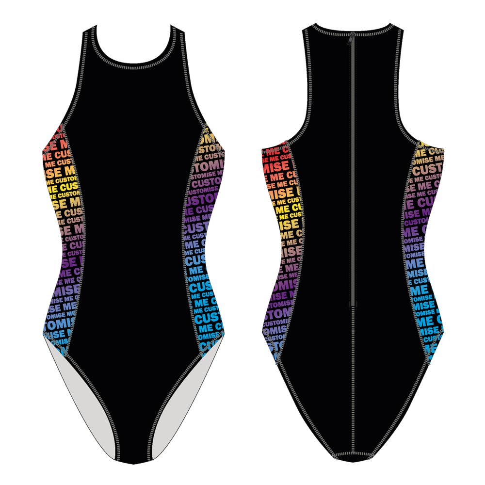 Mujer Traje de Entrenamiento Waterpolo Personalizable Lycra PBT MITI Speedline. Forro Frontal y Trasero