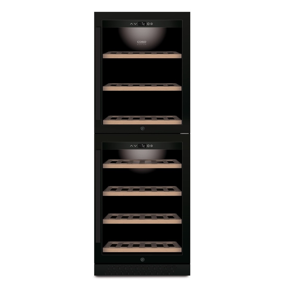 Vinoteca 126 botellas 2 puertas 2 temperaturas Caso Design WineChef Pro 126 2D Black