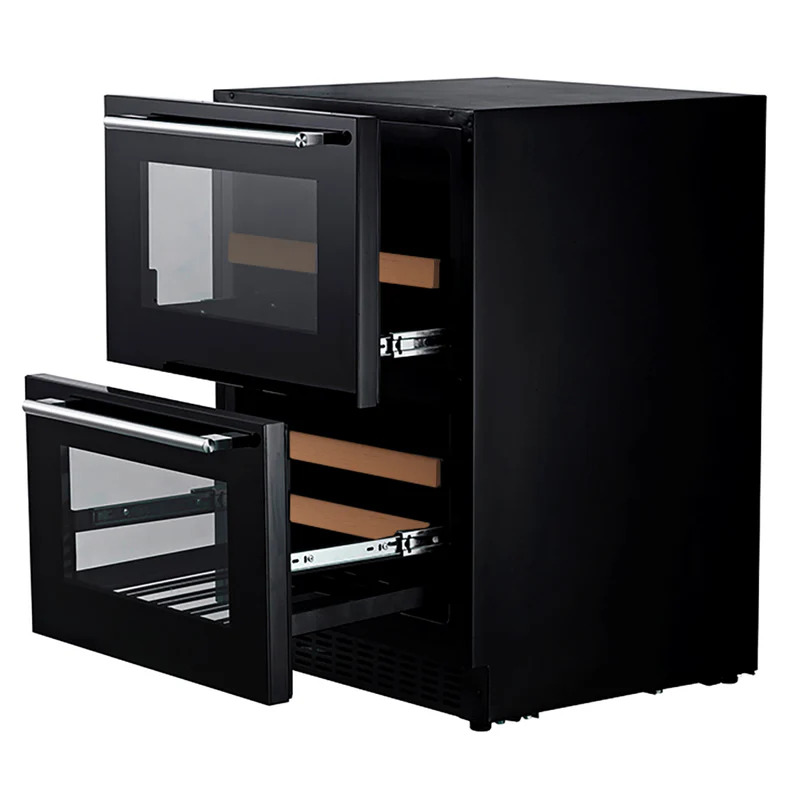 Vinoteca encastrable 2 puertas 45 botellas mQuvée WineCave 60DD Fullglasss Black