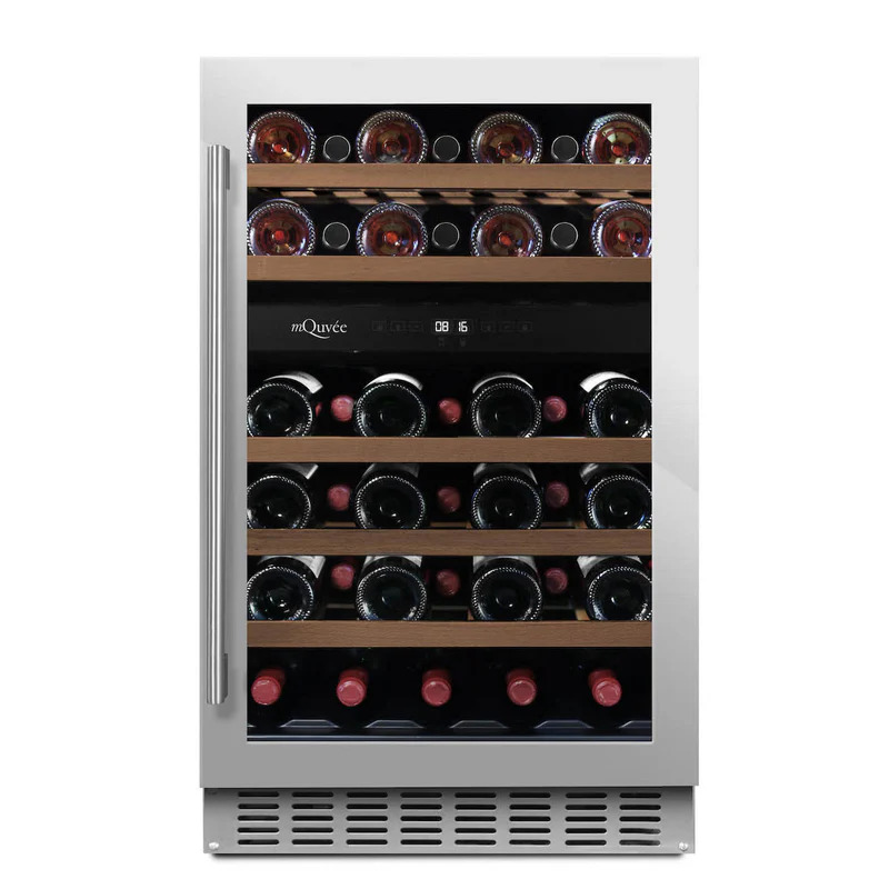 Vinoteca encastrable bajo encimera 38 botellas 2 zonas mQuvée WineCave 700 50D Stainless 