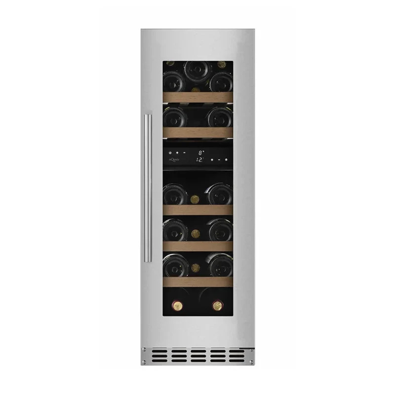 Vinoteca encastrable bajo encimera acero inoxidable 19 botellas 2 zonas WineCave 800 30D Fullglass Stainless 