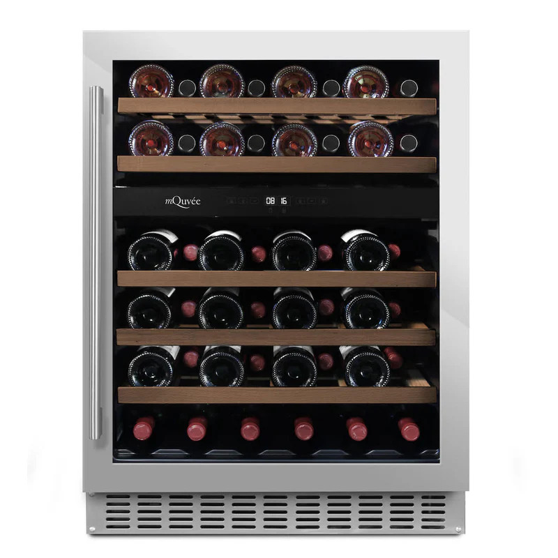 Vinoteca encastrable bajo encimera 45 botellas 2 zonas mQuvée WineCave 700 60D Stainless
