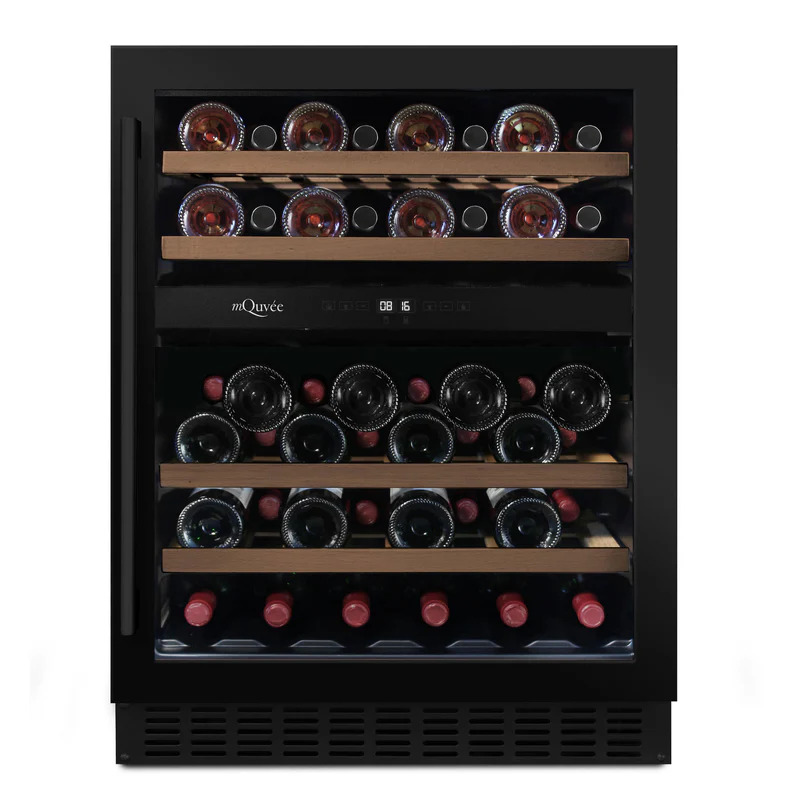 Vinoteca encastrable bajo encimera 45 botellas 2 zonas mQuvée WineCave 700 60D Anthracite Black