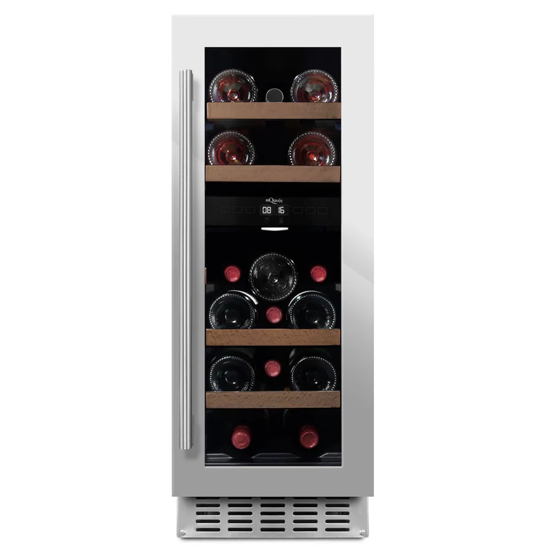 Vinoteca encastrable bajo encimera acero inoxidable 16 botellas 2 zonas mQuvée WineCave 700 30D Stainless