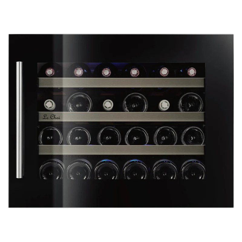Vinoteca negra encastrable columna gama alta 24 botellas Le Chai LMN245 