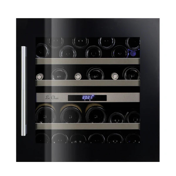 Vinoteca negra encastrable columna gama alta 34 botellas 2 zonas Le Chai LBN340 