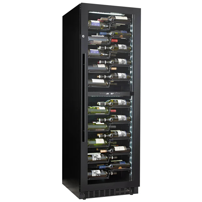 Vinoteca negra encastrable suelo 120 botellas 2 zonas Le Chai PRO1200