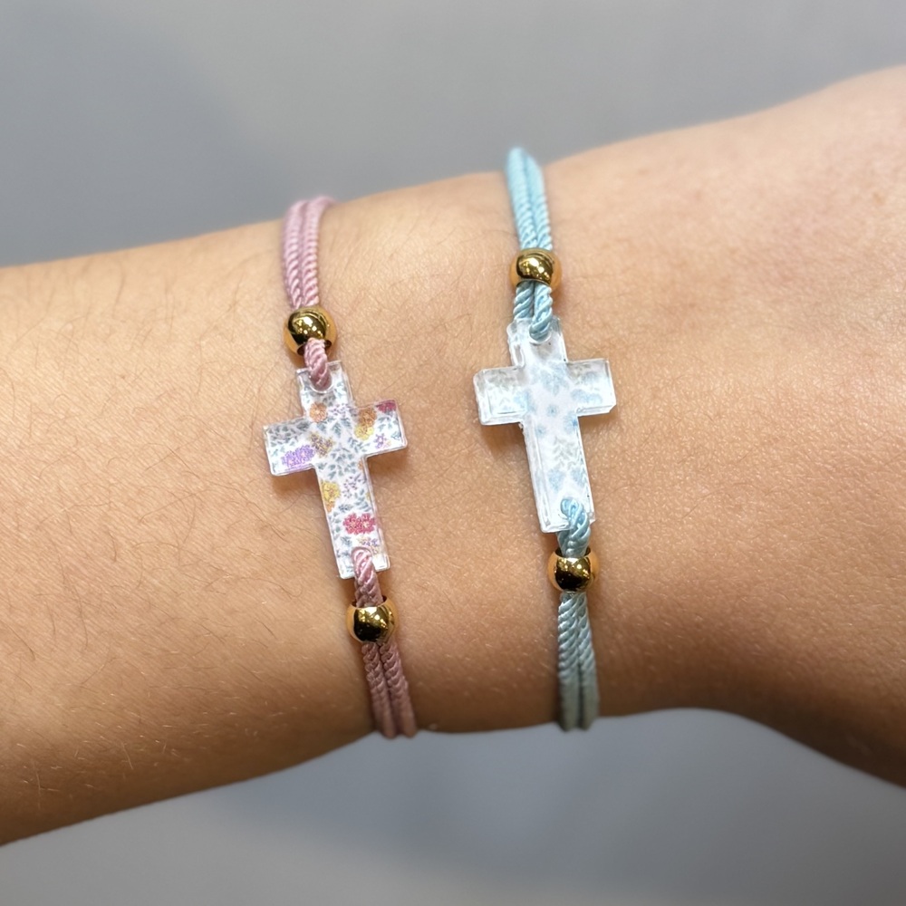 Pulsera cruz liberty Rosa