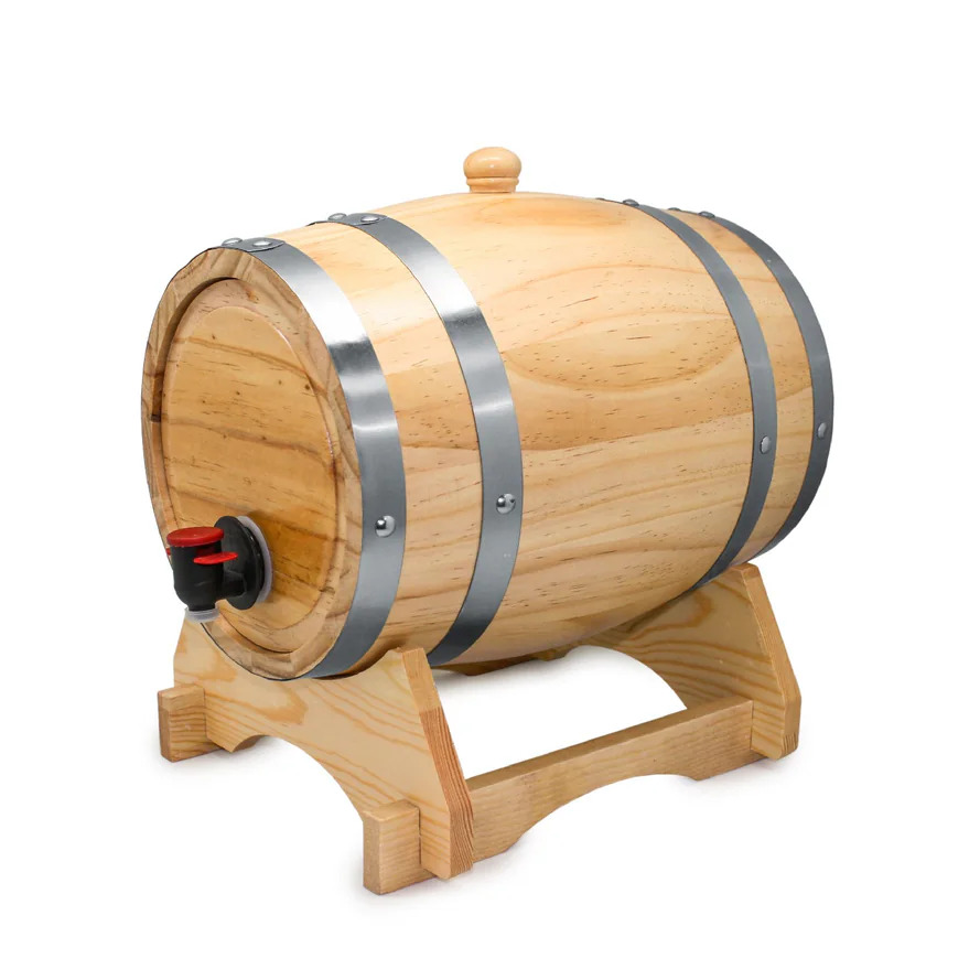 Barril Dispensador de Vino 3 Litros con Grifo – Diseño Rústico