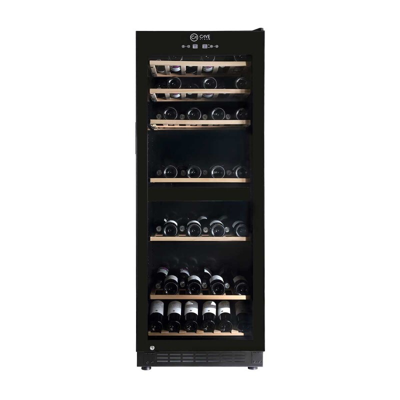 Vinoteca negra 120 Botellas 2 temperaturas Cave Vinum CV-111-N-2T