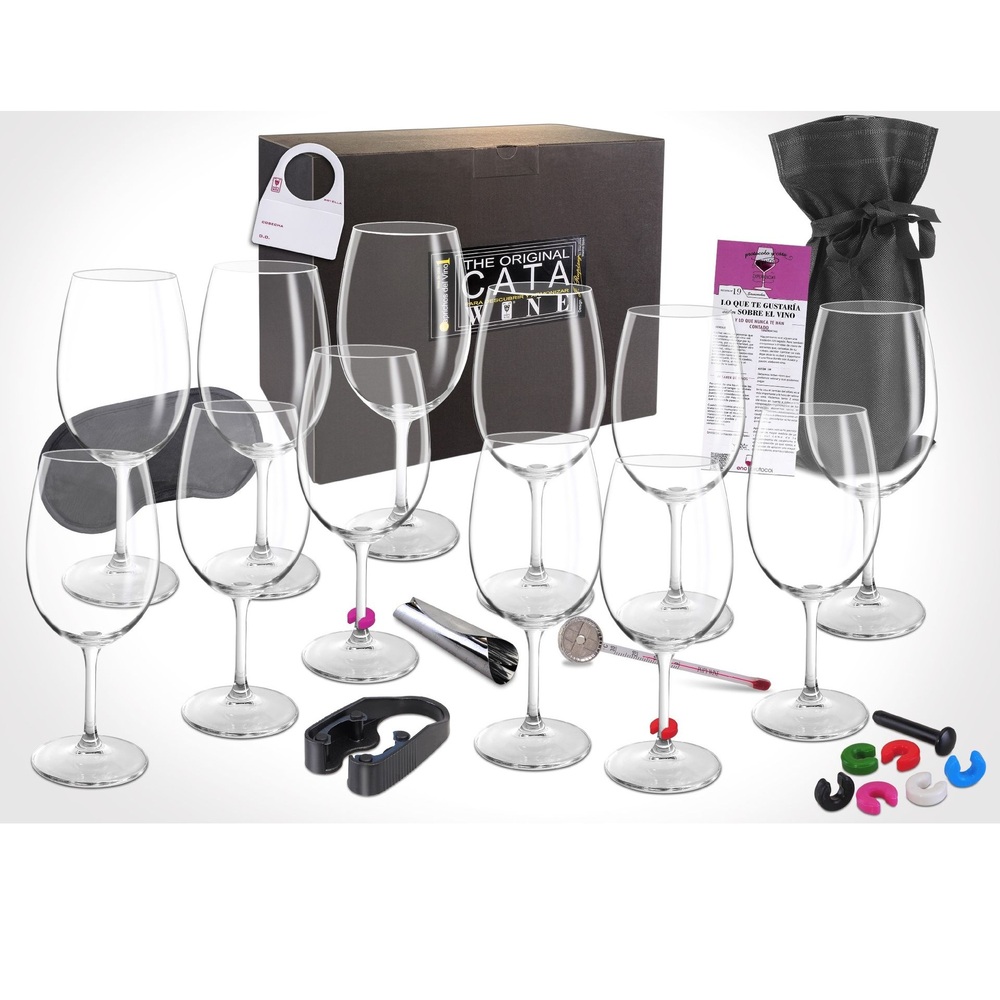 Set 12 Copas Cata Club – Kit Completo para Degustación de Vinos