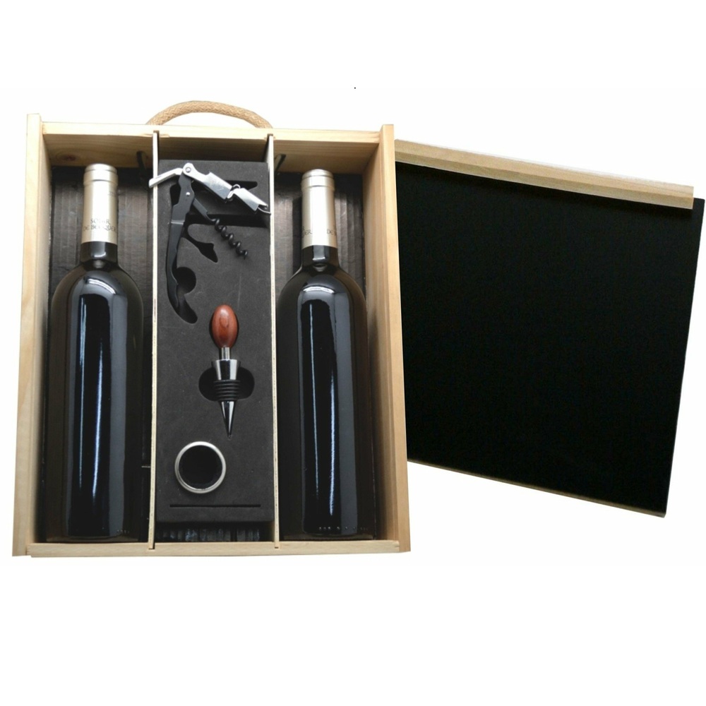 Estuche Protocol Mister Personalizado – 2 Botellas D.O. Madrid con Accesorios Premium - regalos de empresa