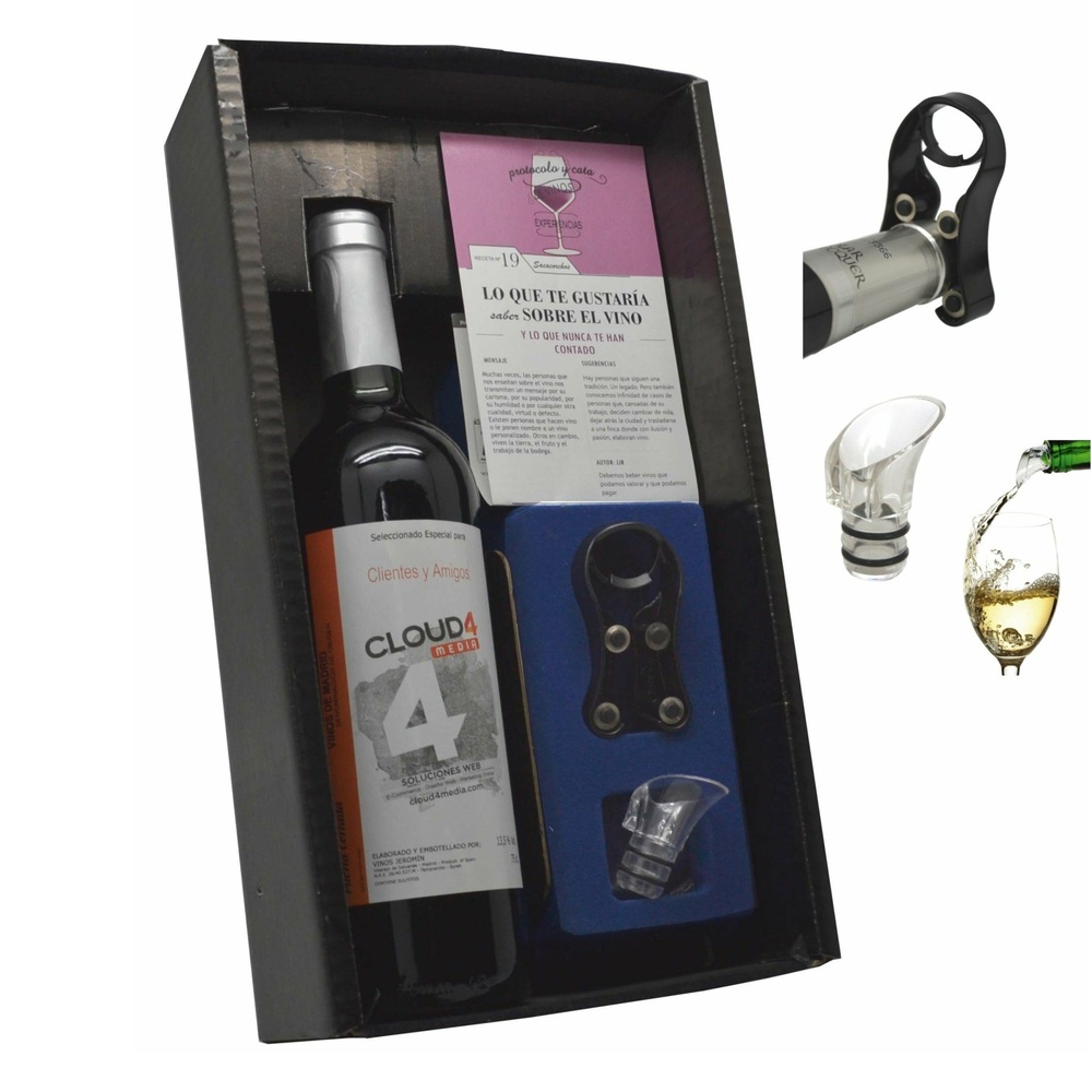 Estuche Premium Baladí Personalizado – Vino D.O. Madrid Viña Chozo con Accesorios